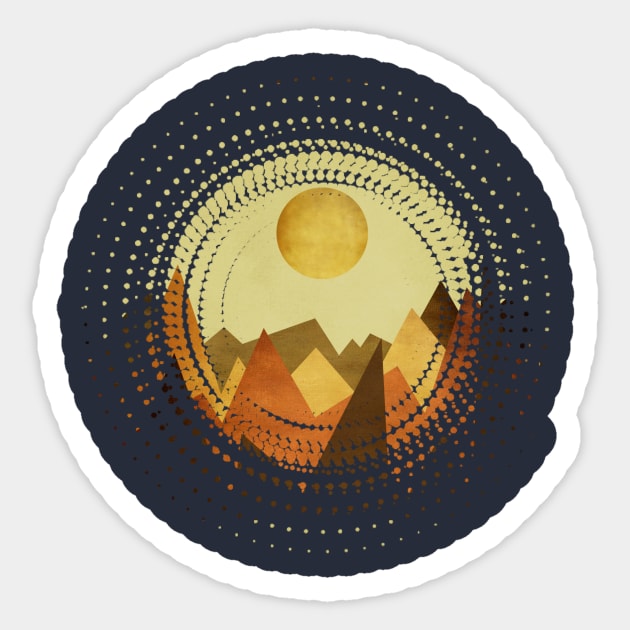 Retro landscape I Sticker by ViviGonzalezArt